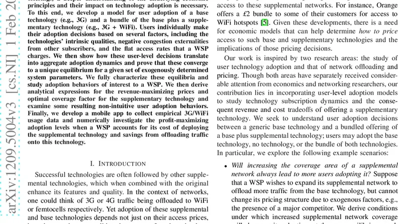 Offering Supplementary Network Technologies: Adoption Behavior and   Offloading Benefits
