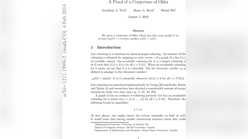 A Proof of a Conjecture of Ohba