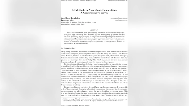AI Methods in Algorithmic Composition: A Comprehensive Survey