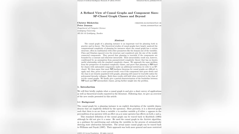 A Refined View of Causal Graphs and Component Sizes: SP-Closed Graph   Classes and Beyond