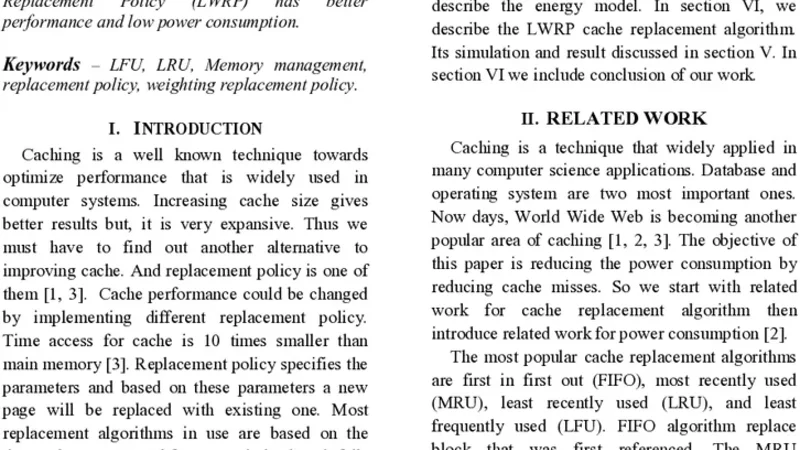 LWRP: Low Power Consumption Weighting Replacement Policy using Buffer   Memory