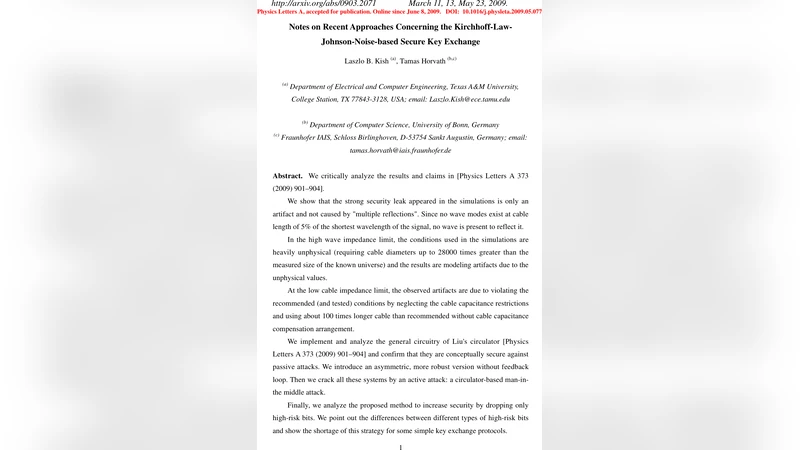 Notes on Recent Approaches Concerning the   Kirchhoff-Law-Johnson-Noise-based Secure Key Exchange