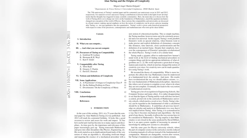 Alan Turing and the Origins of Complexity