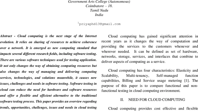 Survey on software testing techniques in cloud computing