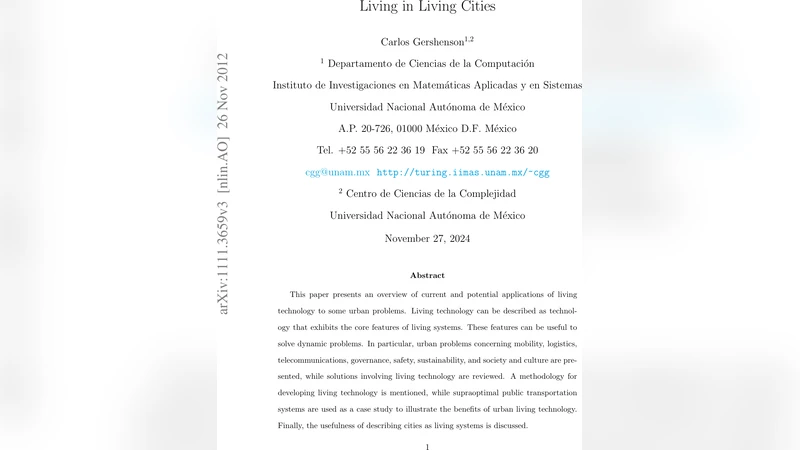 Living in Living Cities