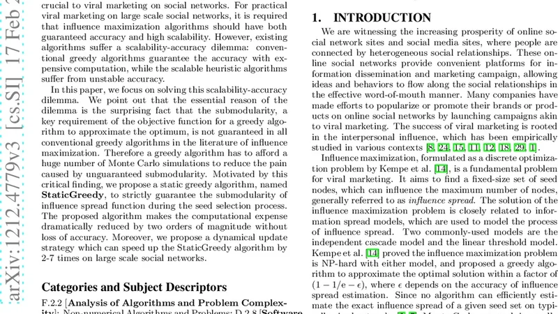 StaticGreedy: solving the scalability-accuracy dilemma in influence   maximization
