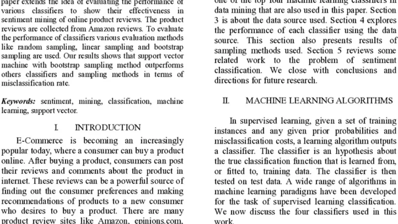 Performance Evaluation of Machine Learning Classifiers in Sentiment   Mining
