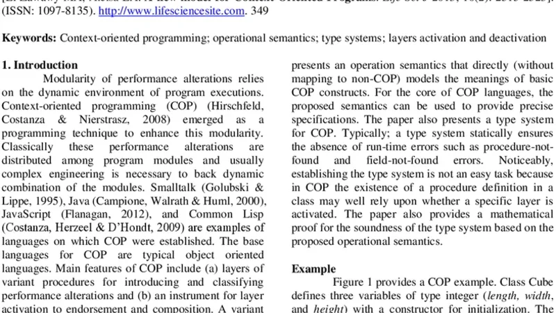 A new model for Context-Oriented Programs