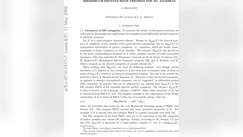 Hirzebruch-Riemann-Roch theorem for DG algebras