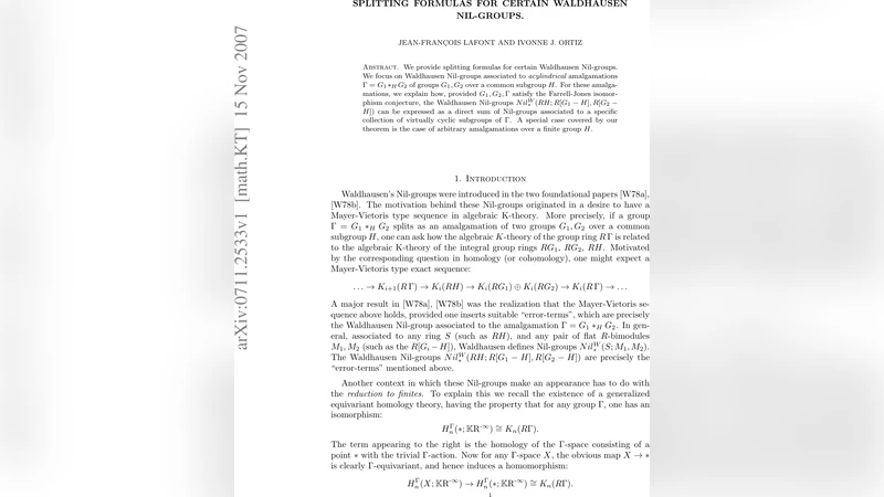 Splitting formulas for certain Waldhausen Nil-groups