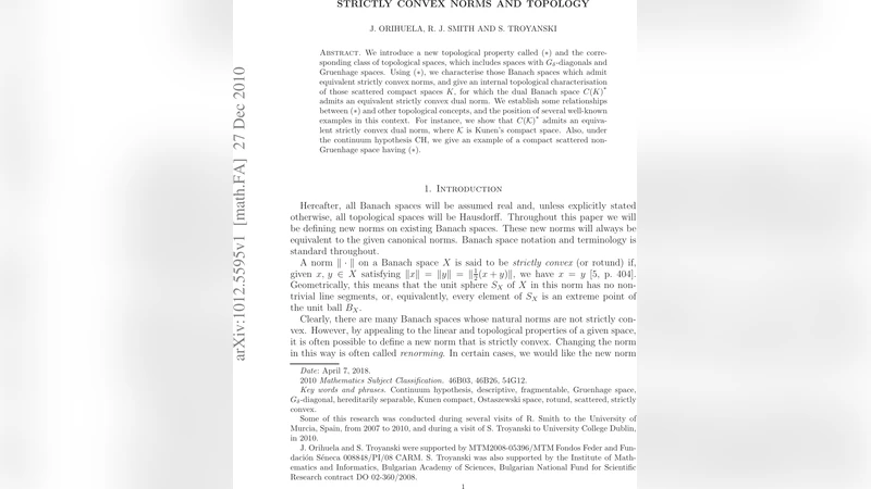 Strictly convex norms and topology
