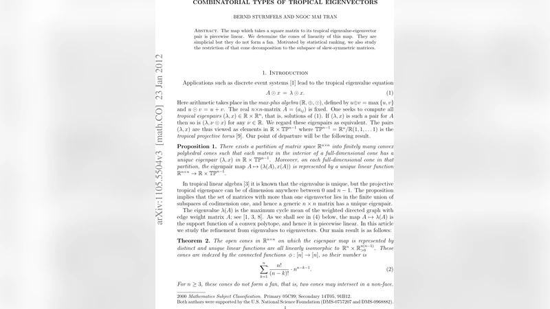 Combinatorial Types of Tropical Eigenvectors