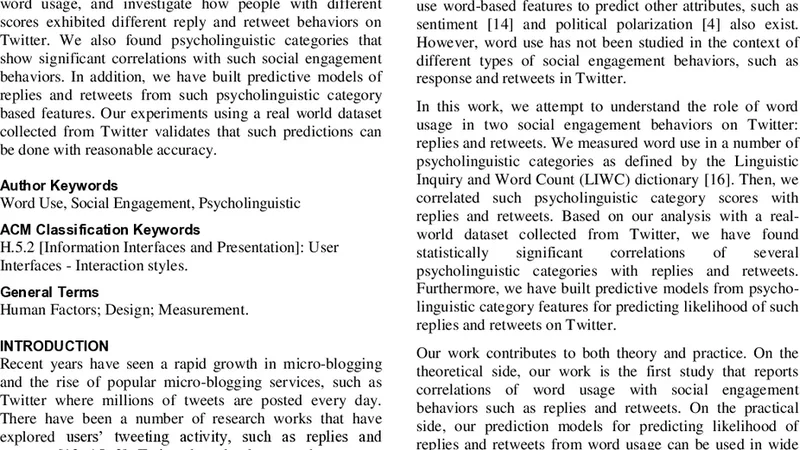 Why Are You More Engaged? Predicting Social Engagement from Word Use