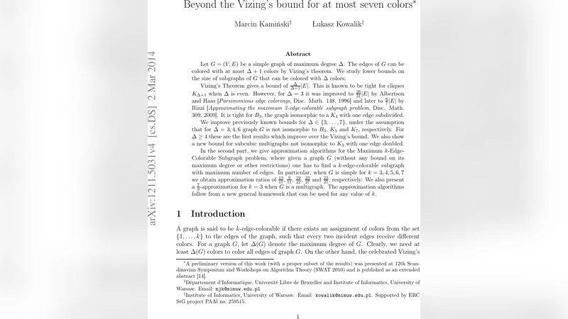 Beyond the Vizings bound for at most seven colors