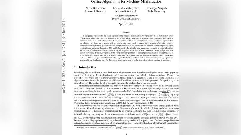 Online Algorithms for Machine Minimization
