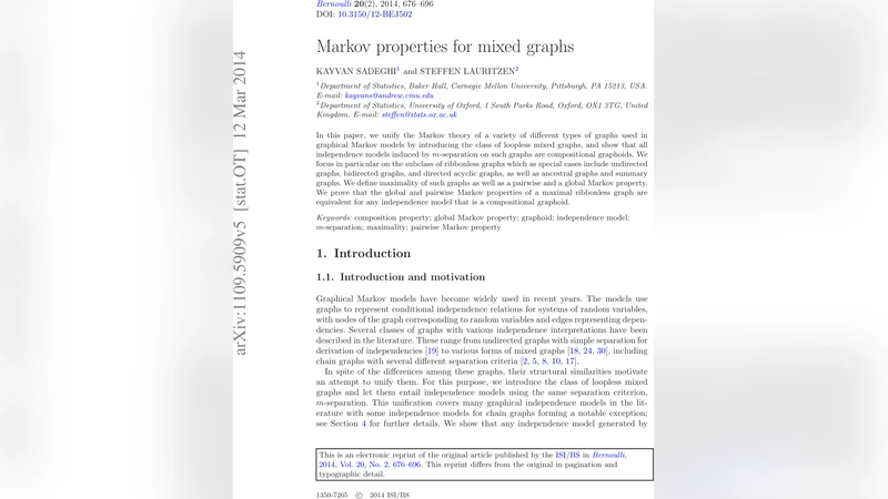 Markov properties for mixed graphs