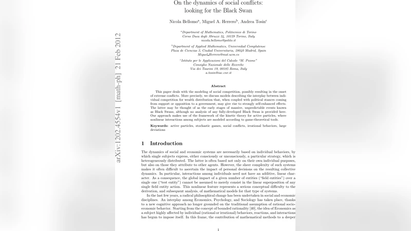 On the dynamics of social conflicts: looking for the Black Swan