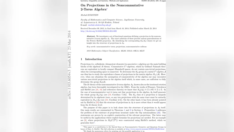 On Projections in the Noncommutative 2-Torus Algebra