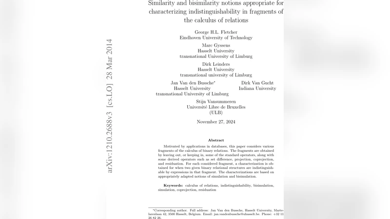 Similarity and bisimilarity notions appropriate for characterizing   indistinguishability in fragments of the calculus of relations