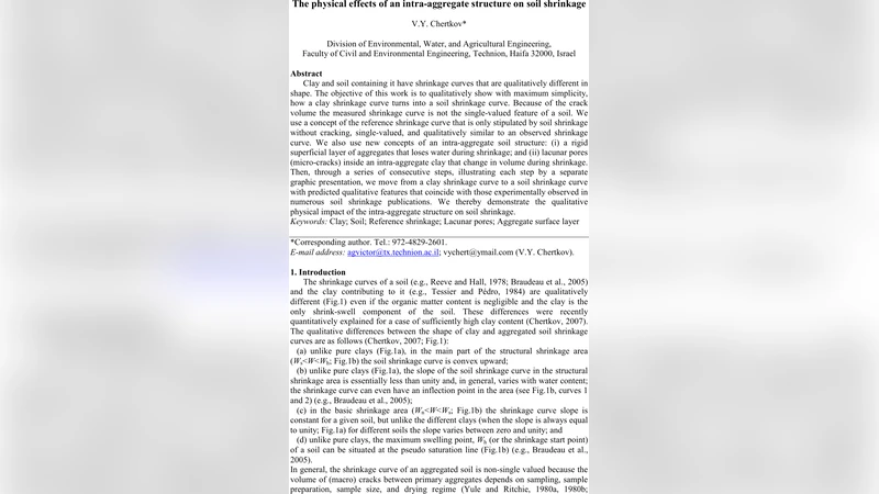 The physical effects of an intra-aggregate structure on soil shrinkage