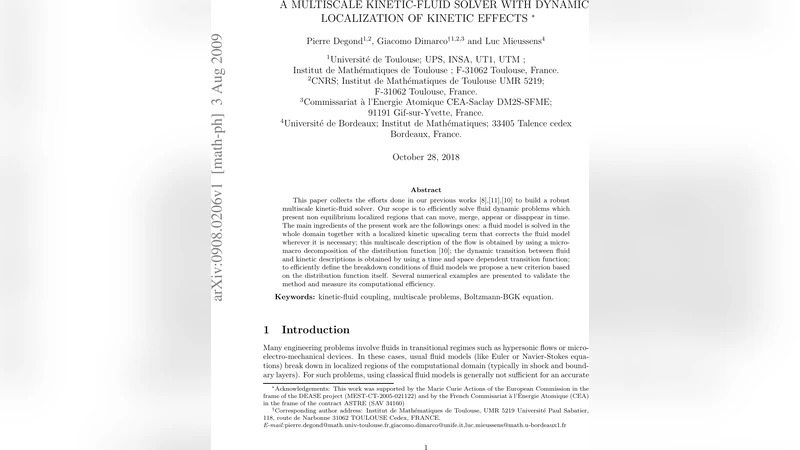 A Multiscale Kinetic-Fluid Solver with Dynamic Localization of Kinetic   Effects