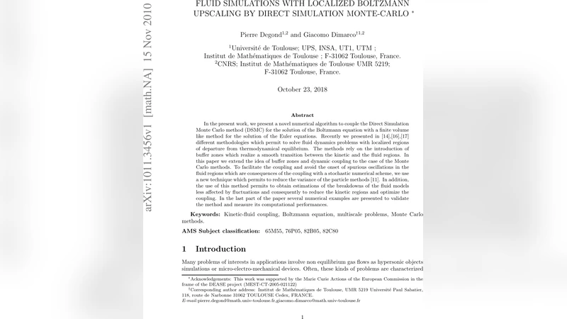 Fluid Simulations with Localized Boltzmann Upscaling by Direct   Simulation Monte-Carlo