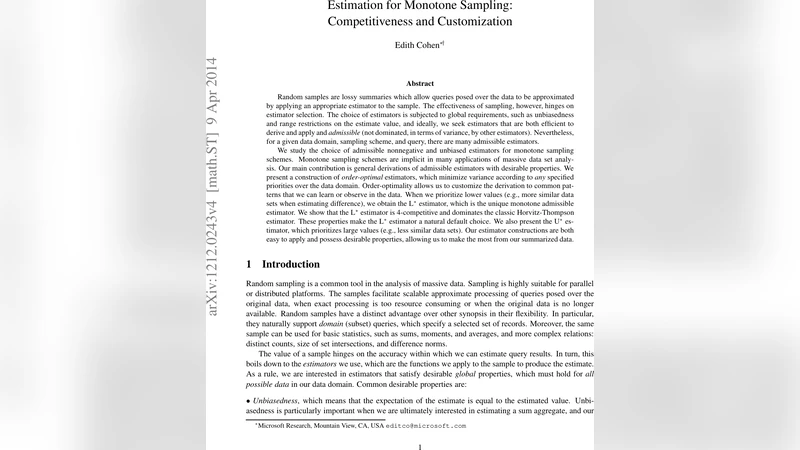 Estimation for Monotone Sampling: Competitiveness and Customization