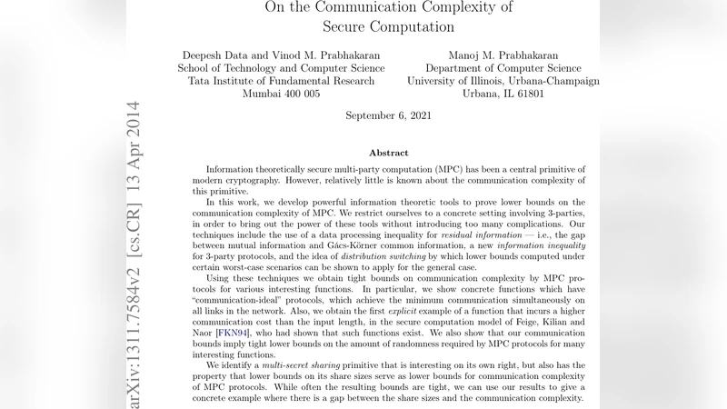 On the Communication Complexity of Secure Computation