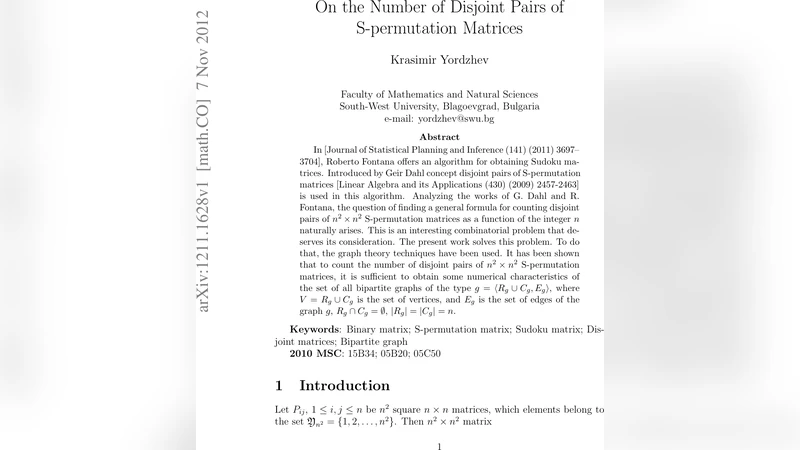 On the Number of Disjoint Pairs of S-permutation Matrices