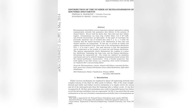 Distribution of the Number of Retransmissions of Bounded Documents