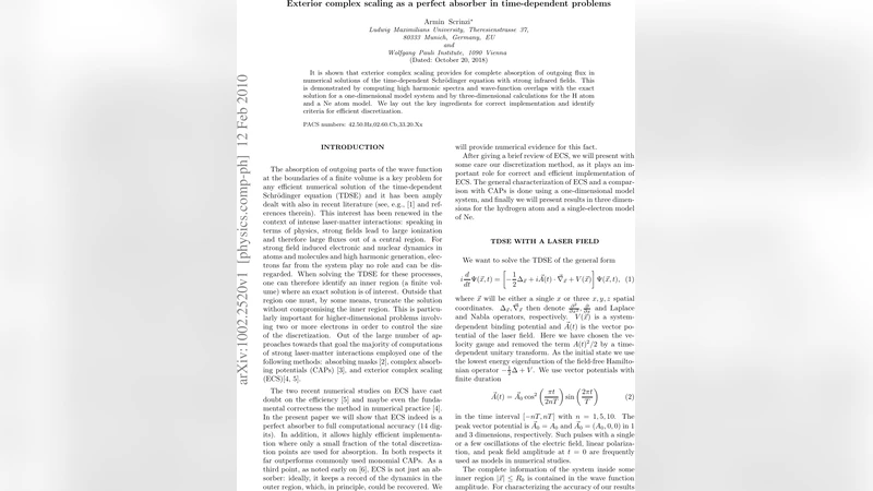 Exterior complex scaling as a perfect absorber in time-dependent   problems