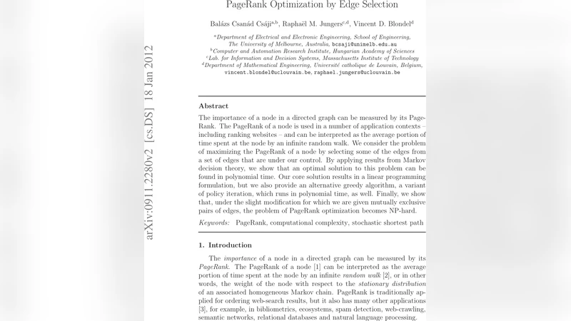 PageRank Optimization by Edge Selection