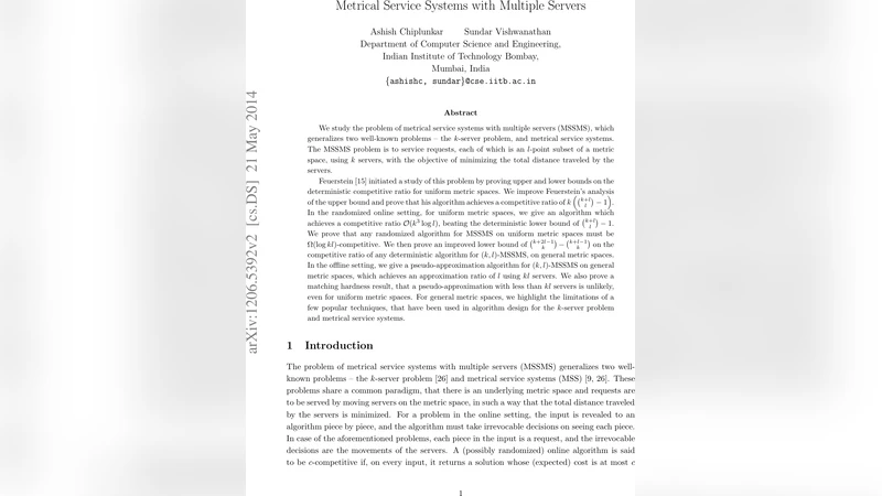 Metrical Service Systems with Multiple Servers