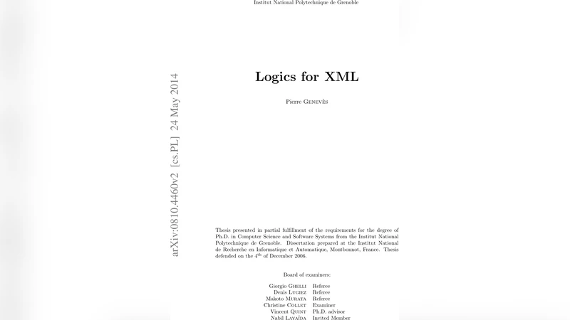 Logics for XML