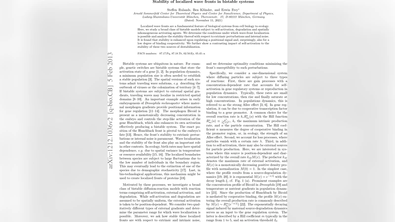 Stability of localized wave fronts in bistable systems
