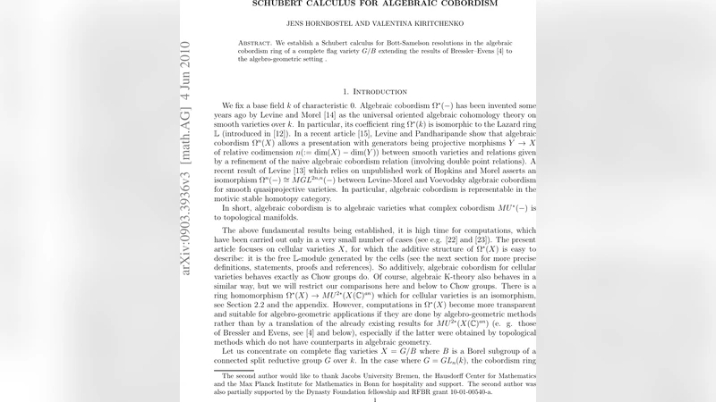 Schubert calculus for algebraic cobordism