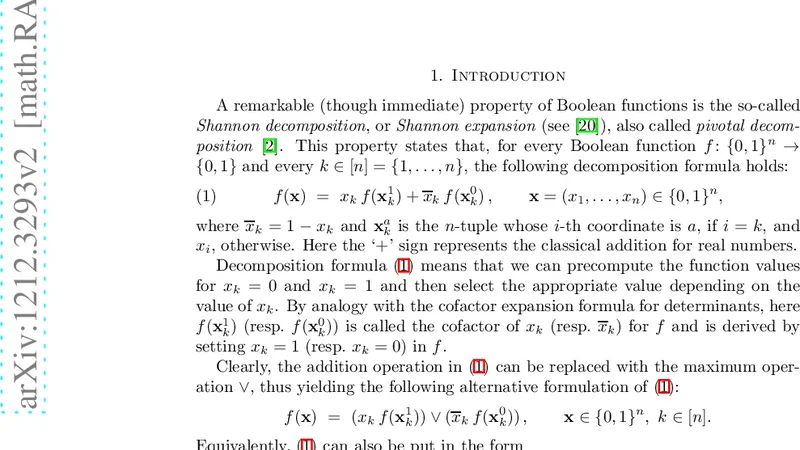 Pivotal decompositions of functions