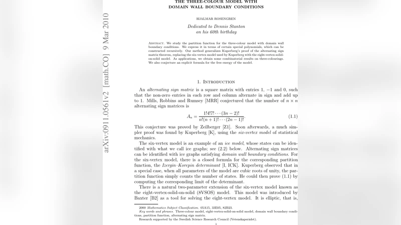 The three-colour model with domain wall boundary conditions