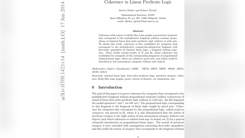 Coherence in Linear Predicate Logic