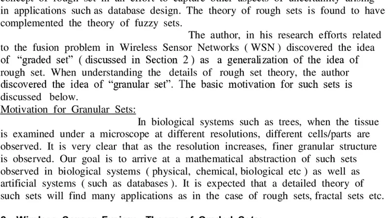 Towards a theory of granular sets