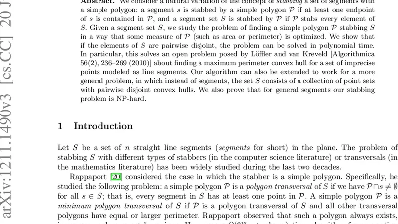 New results on stabbing segments with a polygon