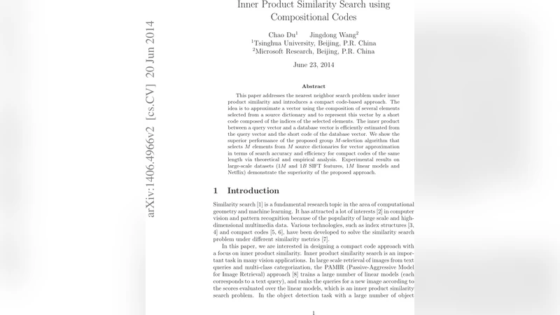 Inner Product Similarity Search using Compositional Codes