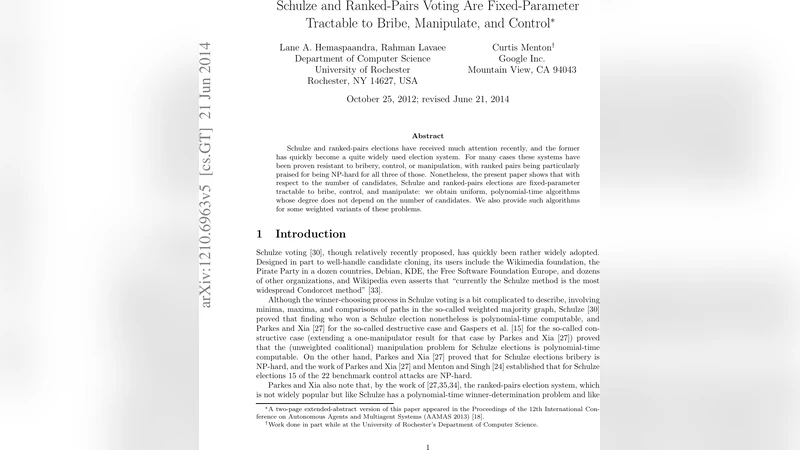 Schulze and Ranked-Pairs Voting are Fixed-Parameter Tractable to Bribe,   Manipulate, and Control