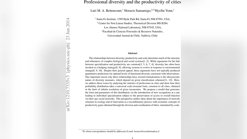 Professional diversity and the productivity of cities