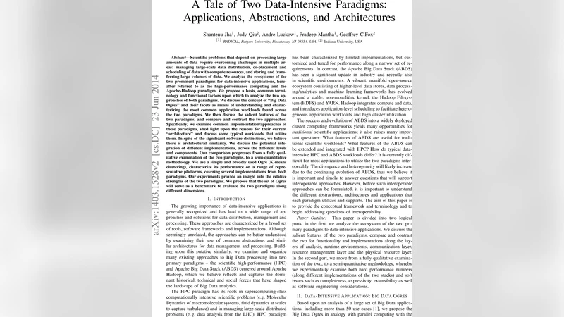 A Tale of Two Data-Intensive Paradigms: Applications, Abstractions, and   Architectures