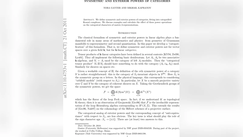 Symmetric and exterior powers of categories