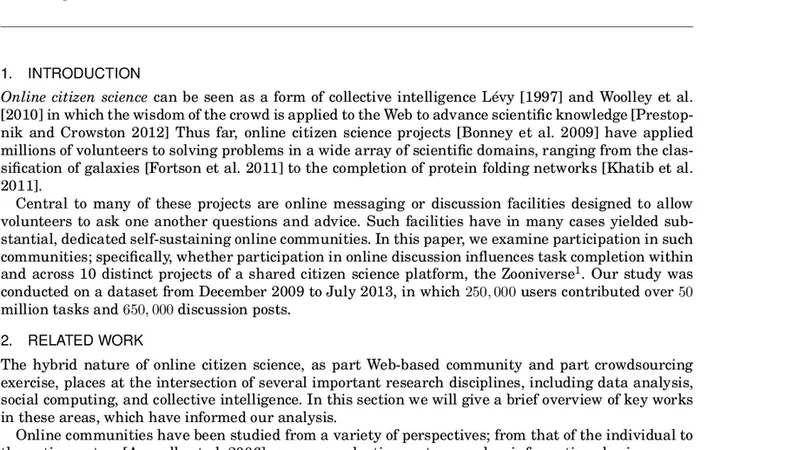 Collective Intelligence in Citizen Science -- A Study of Performers and   Talkers