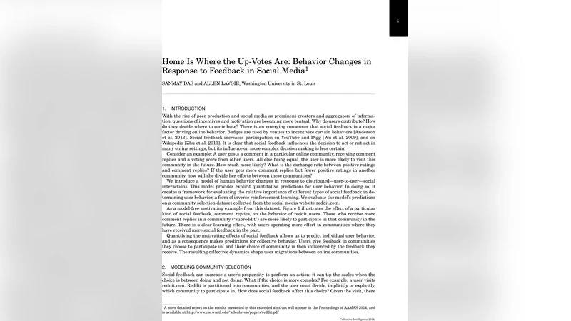 Home Is Where the Up-Votes Are: Behavior Changes in Response to Feedback   in Social Media