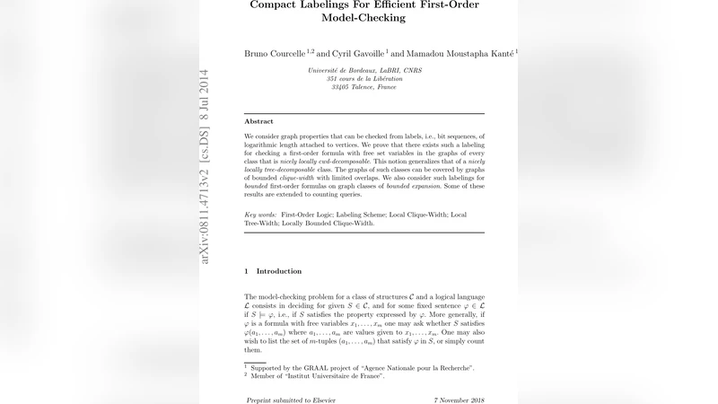 Compact Labelings For Efficient First-Order Model-Checking