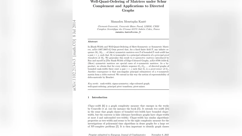 Well-Quasi-Ordering of Matrices under Schur Complement and Applications   to Directed Graphs
